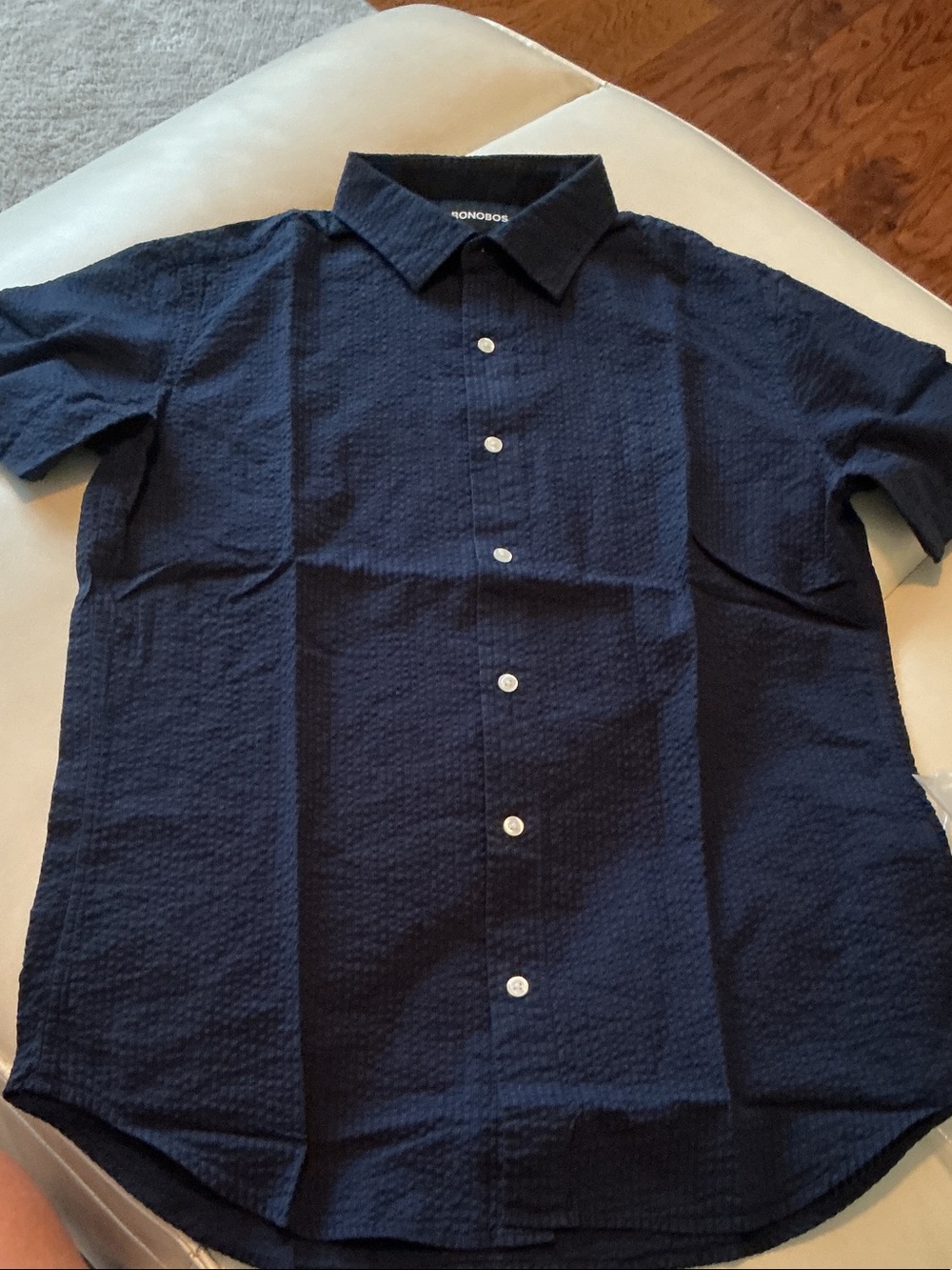 Bonobos Blue & Black Seersucker Short Sleeve Shirt